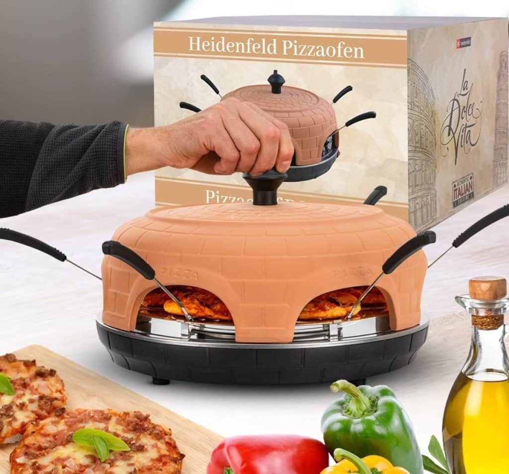 Heidenfeld Pizzachef : four Électrique et Raclette pour 6