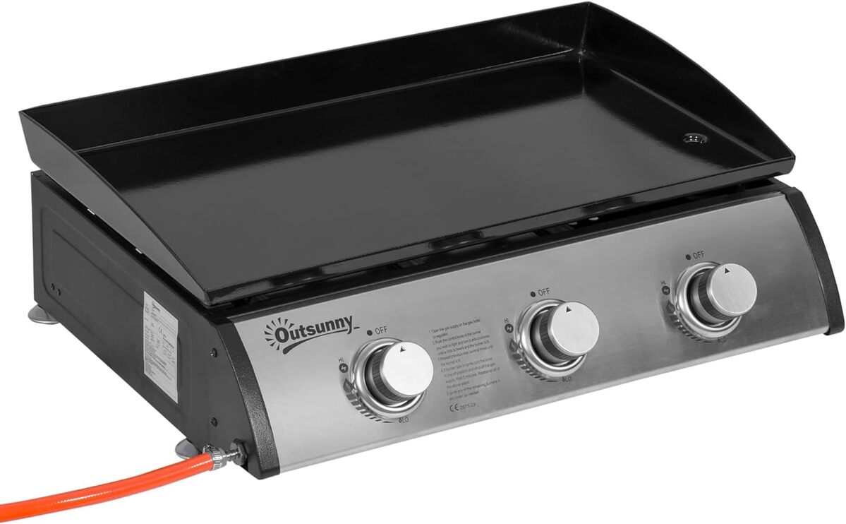 Avis : outsunny Plancha gaz 3 brûleurs, cuisinez en grand !