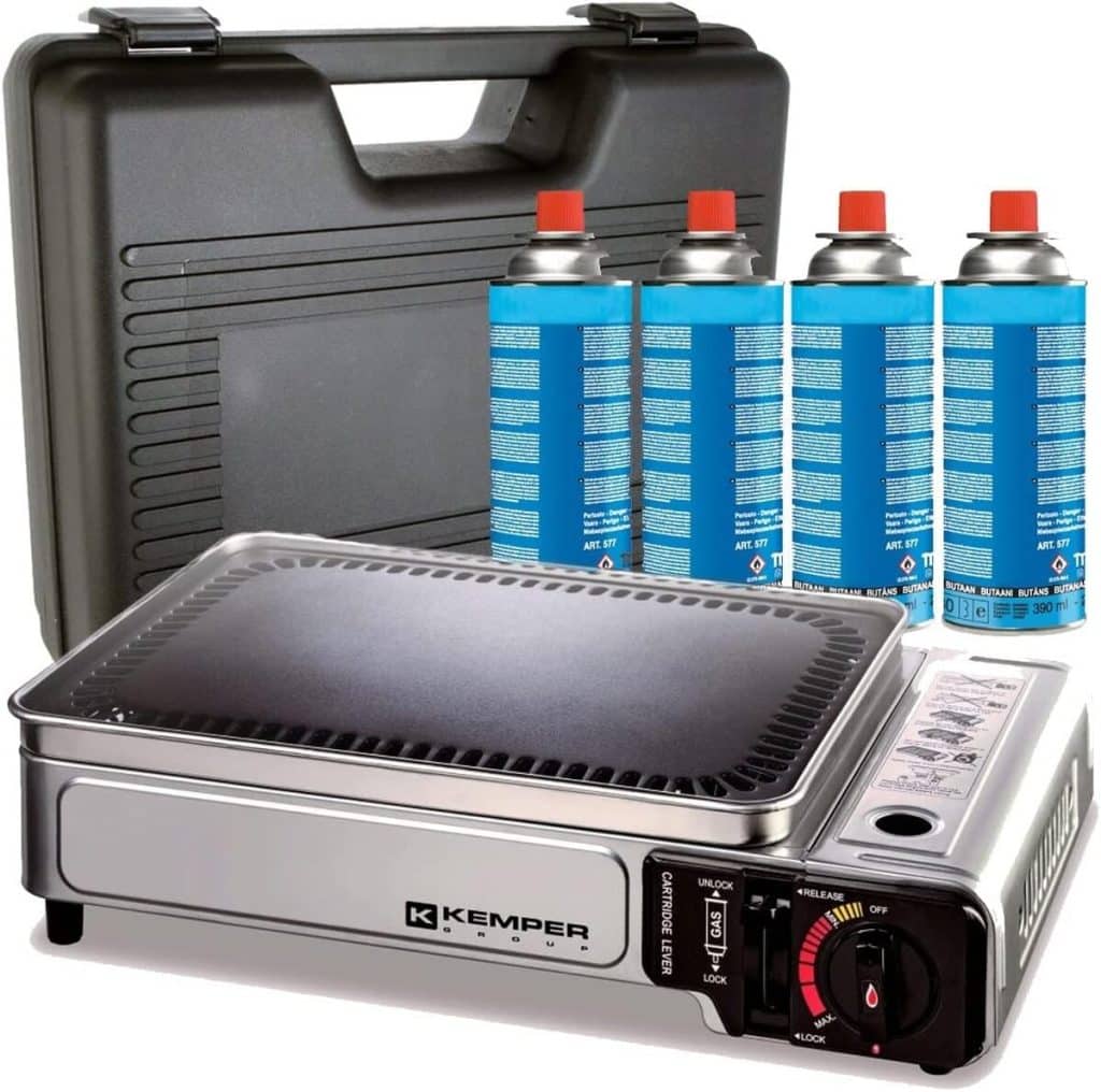 Test plancha gaz portable Kemper : l'essentiel du camping en valise