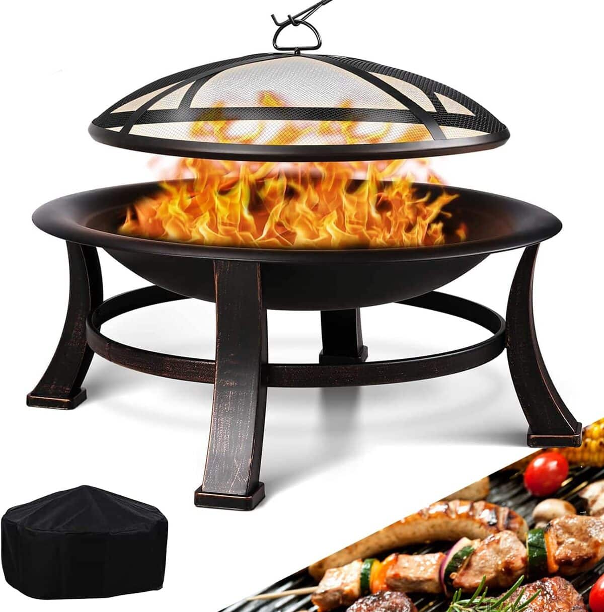 Test du brasero extérieur Ø 76 cm : un barbecue rétro et performant