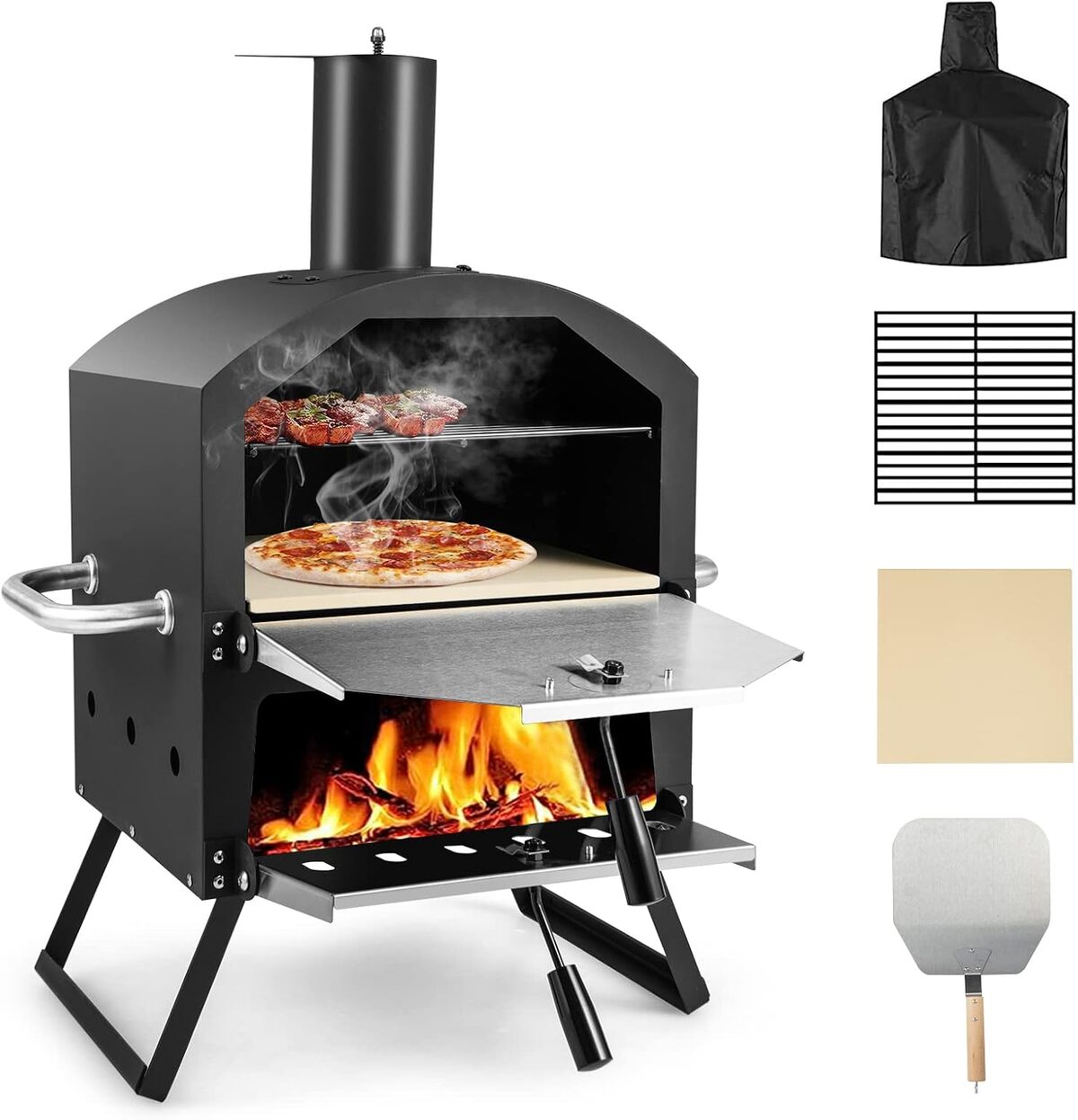 Test du GOPLUS mini four à pizza en acier inoxydable pour barbecue