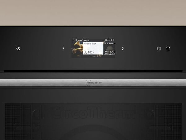 NEFF B64VS31N0 Four encastrable N90, four intégré, 60 x 60 cm, Slide&Hide, écran TFT Full Touch, Eco Clean avec Easy Clean, Vario Steam, Soft Open & Close, noir [Classe énergétique A+]