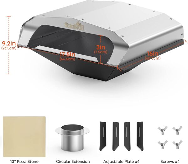 Stanbroil Four à pizza à bois pour grills à granulés Jim Bowie et Daniel Boone GMG