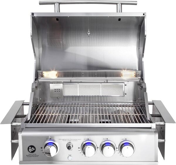 ALL GRILL Allgrill Top-Line Chef M Built-In Barbecue à gaz encastrable en acier inoxydable Air System 3 brûleurs/brûleur arrière