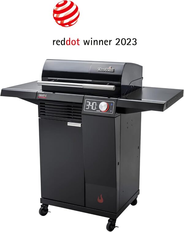 Char-Broil SMART-E Barbecue électrique - E-POWER jusqu’à 370 °C, Contrôle Précis de la Température, Fonction de Nettoyage
