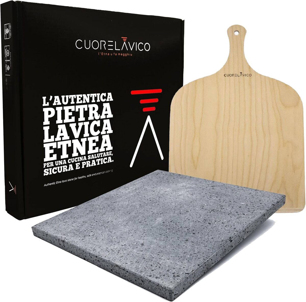 Test de l'ensemble plaque réfractaire Cuore Lavico pour pizza et pain