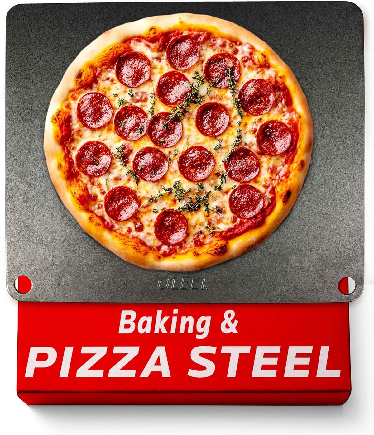 Test OLEEK acier 16 x 16 : performance de cuisson pour pizza