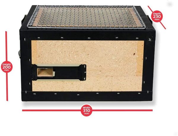 TOKYO Design Studio Konro Barbecue - Charbon de Bois - Barbecue Traditionnel Japonais - Acier - 37x26x25cm - Barbecue Barbecue pour Pique-nique, Jardin, Balcon, Camping - Style Coréen