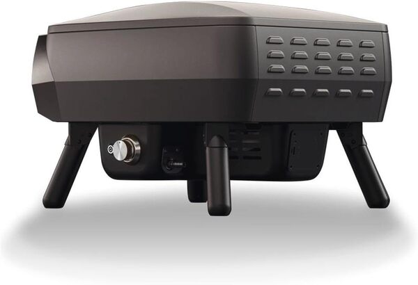 Witt Etna PICCOLO Rotante Four à pizza pour pizza italienne ou tarte flambée, pierre à pizza rotative, noir, design compact, boîtier en aluminium, 1 brûleur à gaz en forme de C