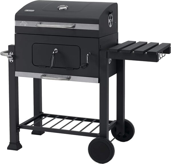 Tepro Toronto Click Barbecue au charbon de bois Anthracite/acier inoxydable + 8246 Accessoires de Gril Grille de Gril Universelle en Fonte