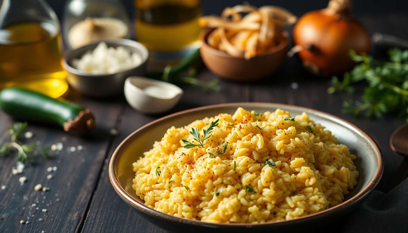 Recette facile : risotto aux courgettes et safran