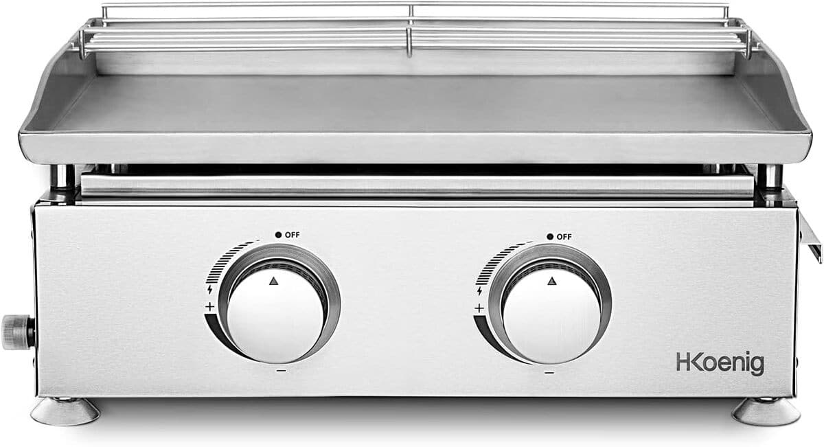 Test de la H.Koenig PLX820 : plancha inox 2 brûleurs