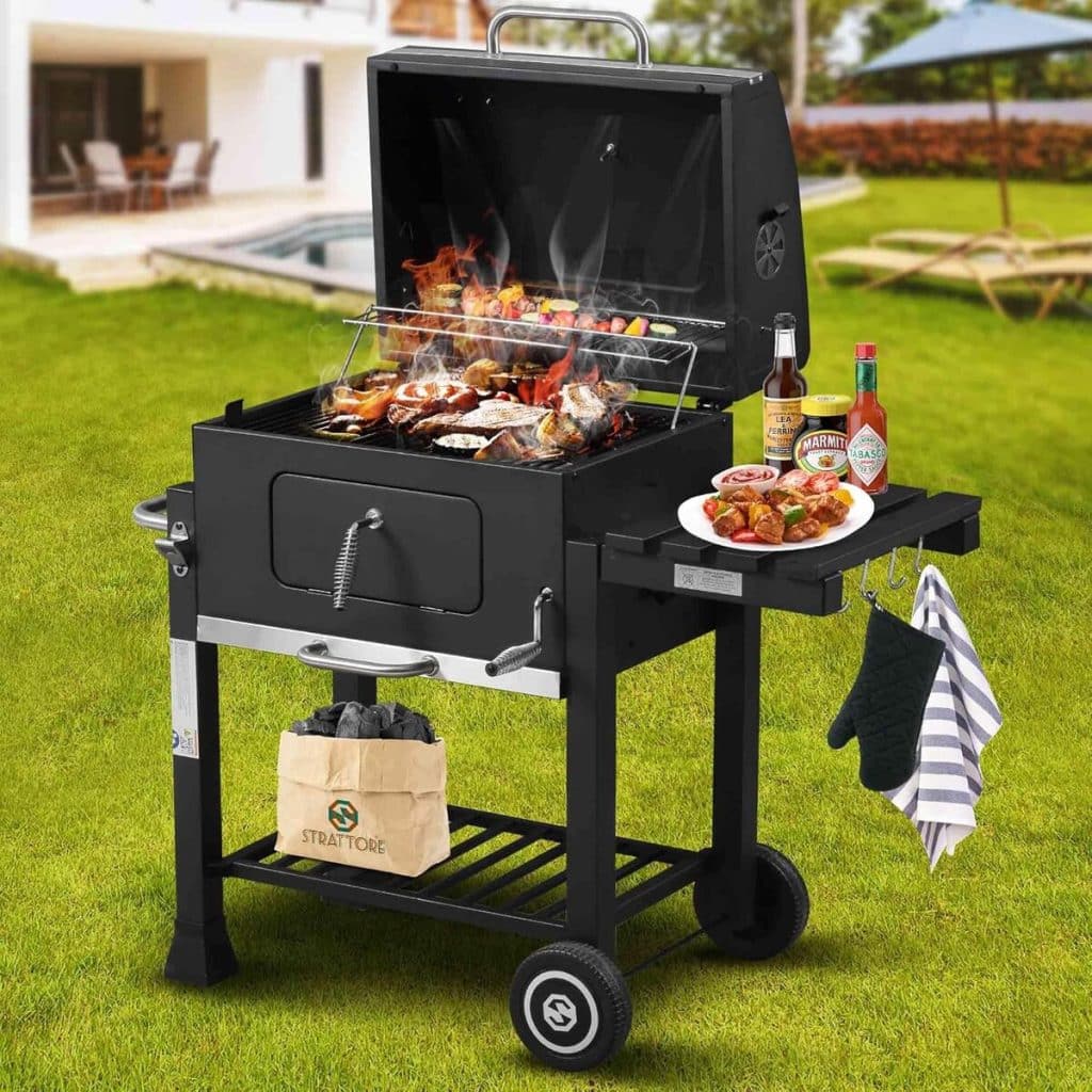 Test du barbecue Strattore : charbon de bois réglable XL