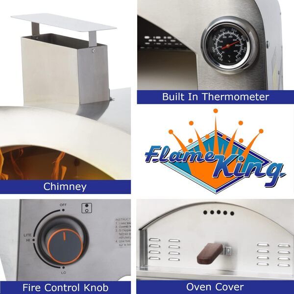 Flame King Four d'extérieur pour pizza et nourriture au gaz propane pour camping, jardin, hayon