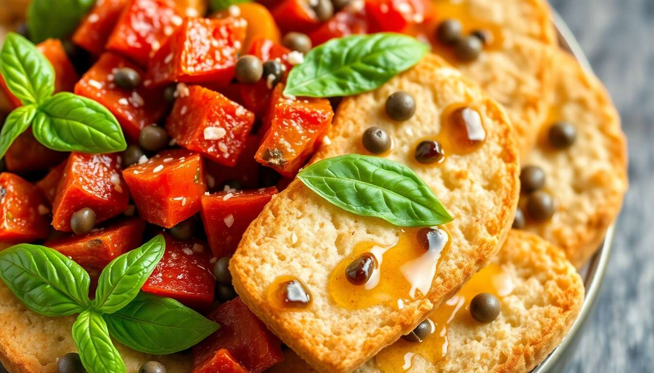 Salade de pain biscotte : recette italienne aux tomates et basilic