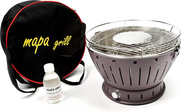 Barbecue portable Mapa Grill - Charbon de bois - Sans fumée - 35cm de diamètre