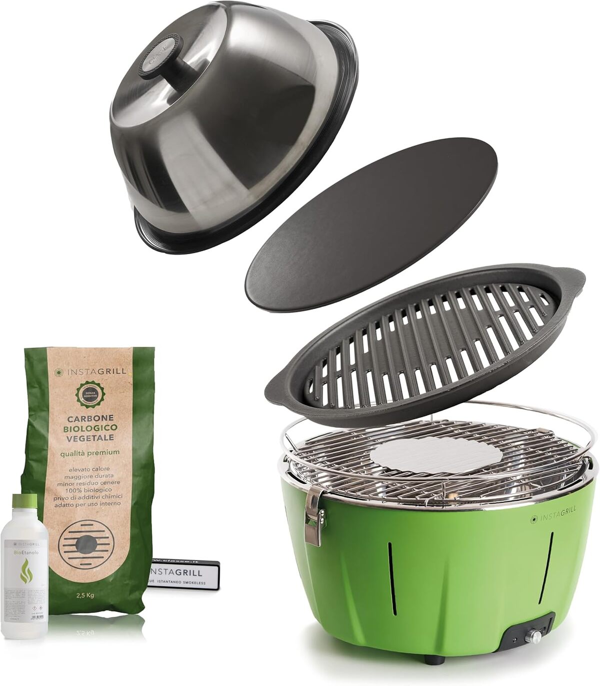 Test : barbecue à charbon Classe Italy Master Griller vert