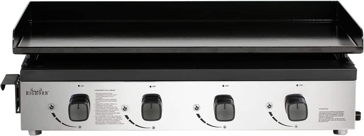 Test de la plancha à gaz 4 brûleurs 10kW : performance et élégance en noir
