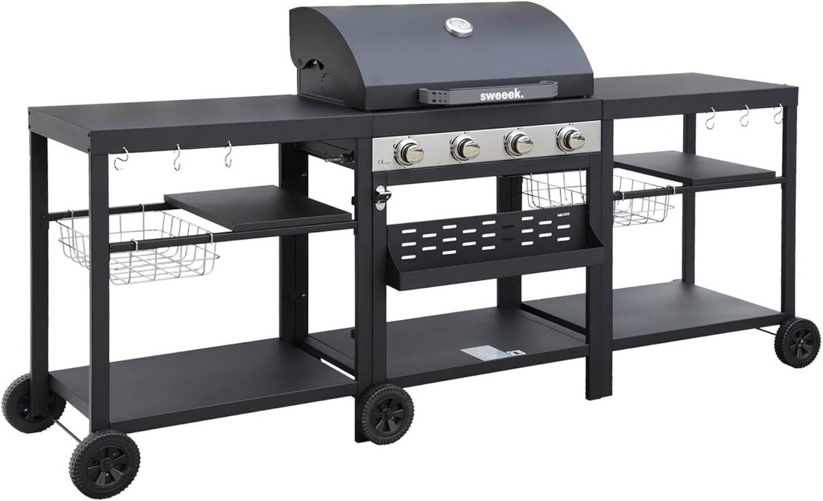 Test du barbecue sweeek Danglars 4 brûleurs en acier noir