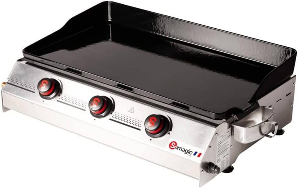 Test Plancha gaz Somagic So Premium 3 feux, noire/argent
