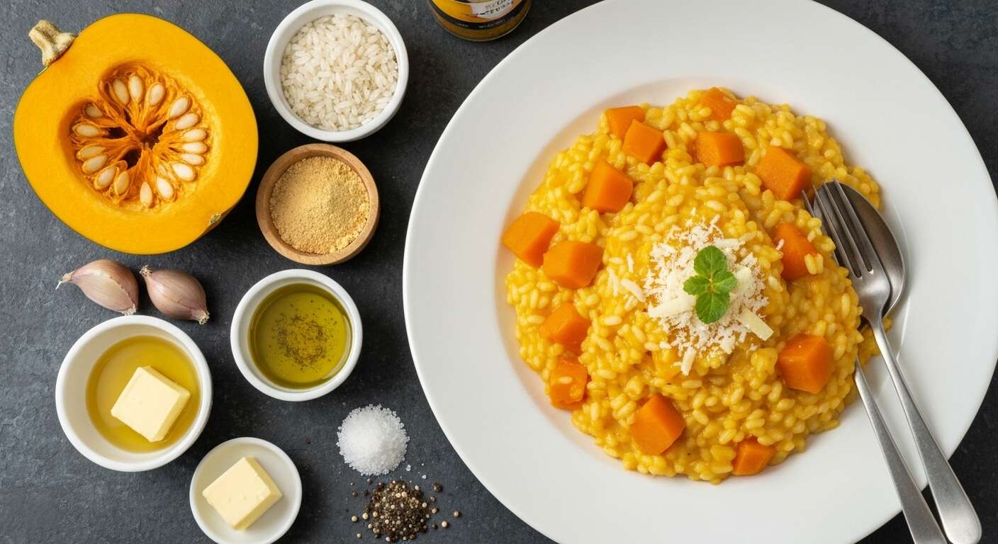 Risotto à la citrouille et scamorza : recette italienne crémeuse