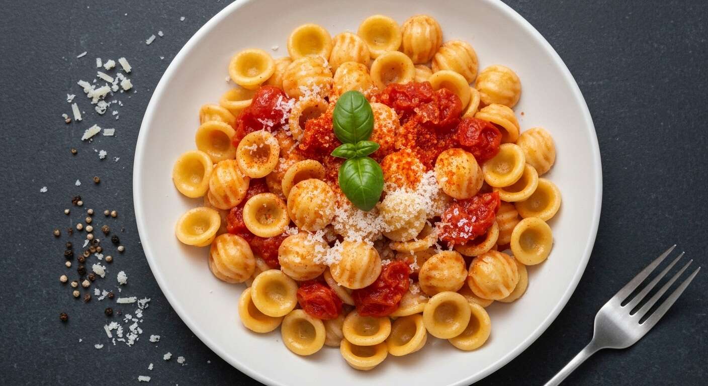 Recette Orecchiette aux Tomates et Piments Doux