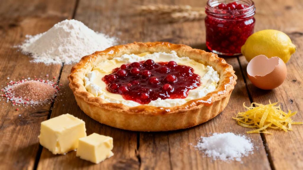 Recette de crostata à la confiture de groseilles et ricotta