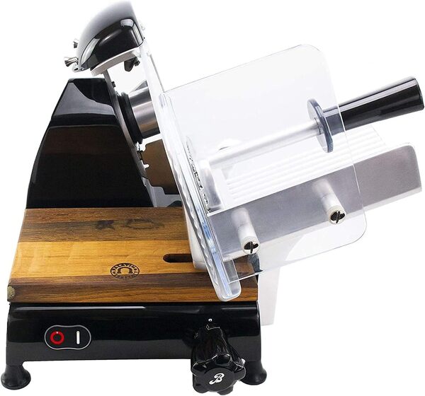 Palatina Werkstatt ® Berkel Red Line 250 - Trancheuse professionnelle - Modèle 2022 - Noir - Avec ponceuse intégrée - Planche en bois de fût fabriquée à la main