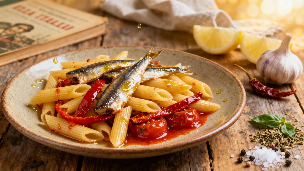 Pâtes aux poivrons, anchois et tomates : savourez l'Italie maison