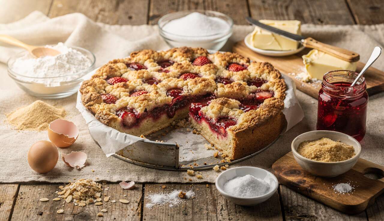 Recette de sbriciolata à la confiture de fraises
