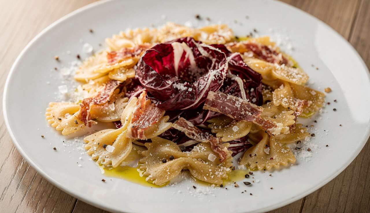 Farfalle au Radicchio Rouge et Speck : recette Gourmet