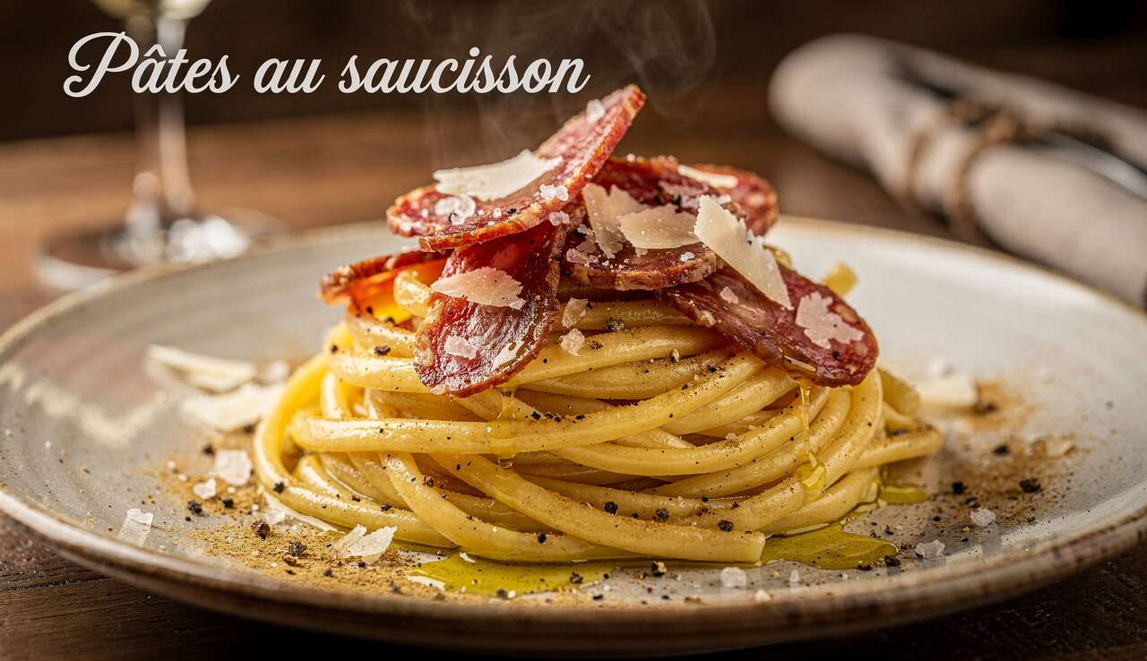 Pâtes au saucisson : recette délicieuse de l'Italie