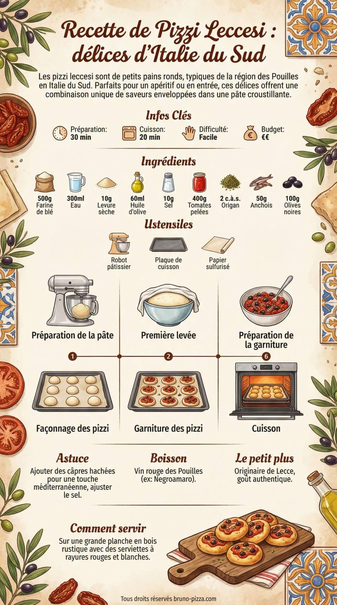 Fiche recette Recette de Pizzi Leccesi : d&eacute;lices d'Italie du Sud