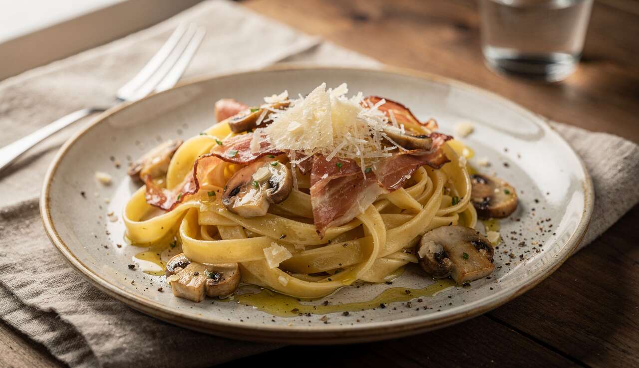 Tagliatelles au speck et champignons : une recette gourmande