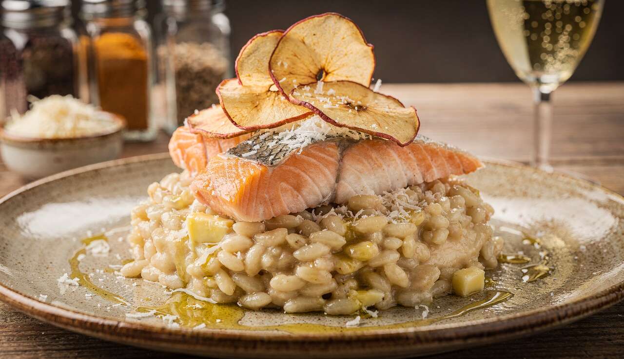 Risotto &agrave; la Truite et Pommes : recette Gourmande