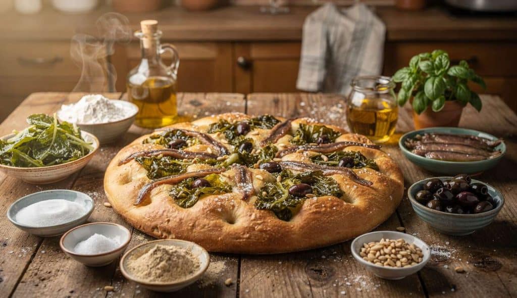 Focaccia Napolitaine à la Scarole : recette Authentique et Délicieuse