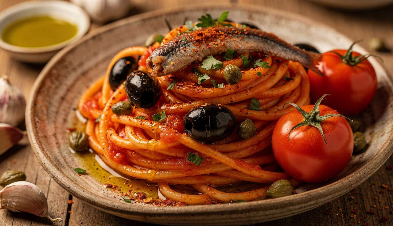 Spaghetti alla Puttanesca : recette Authentique et Délicieuse