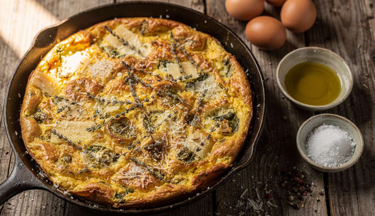 Recette de frittata aux herbes des champs : saveurs rustiques et gourmandes