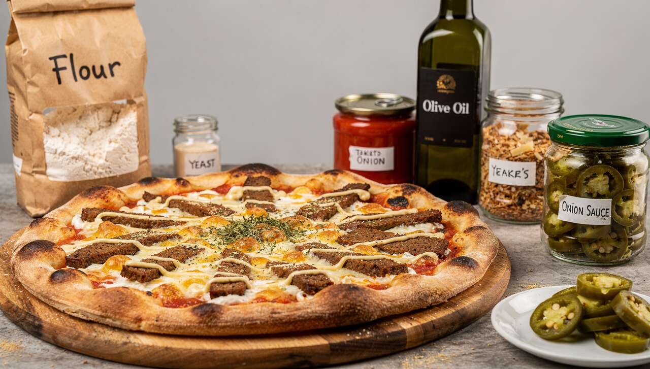 Recette de pizza kebab : délice à la sauce blanche maison