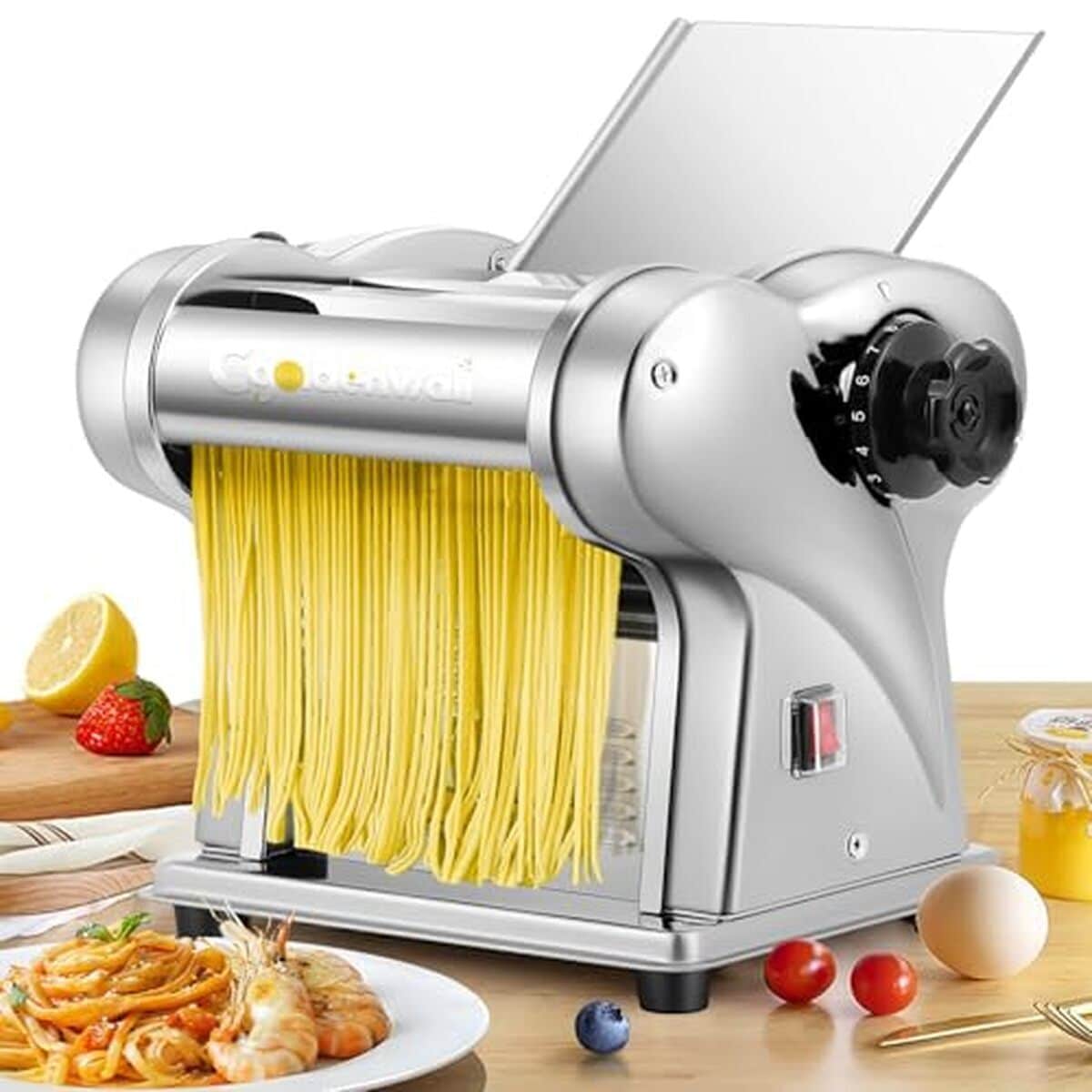 Test de la machine à pâtes électrique CGOLDENWALL : pétrin inox, 6 réglages