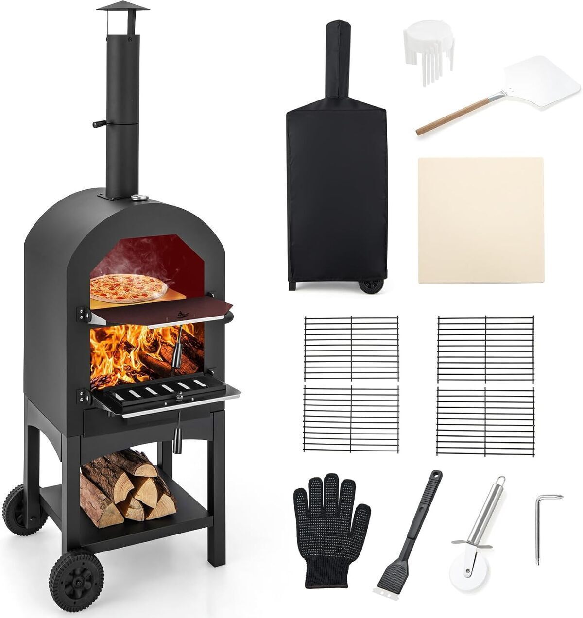 Test : four à pizza extérieur Costway avec thermomètre intégré