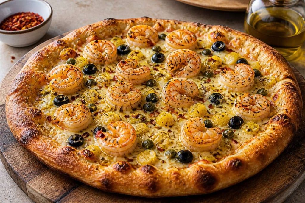 Pizza d'été aux crevettes et citron confit : une alliance surprenante entre terre et mer