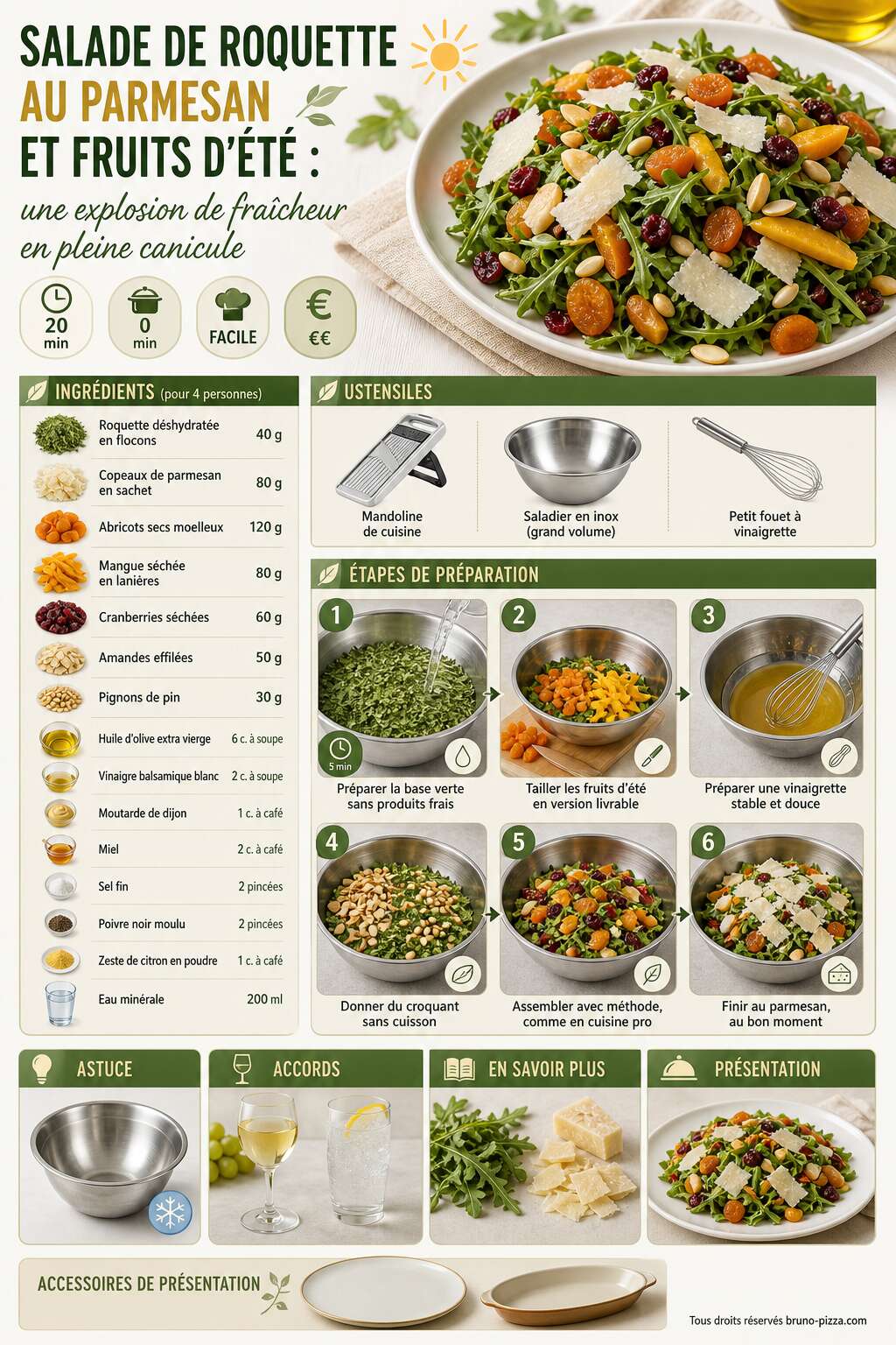 Fiche recette Salade de roquette au parmesan et fruits d'été : une explosion de fraîcheur en pleine canicule Fiche recette Salade de roquette au parmesan et fruits d'été : une explosion de fraîcheur en pleine canicule