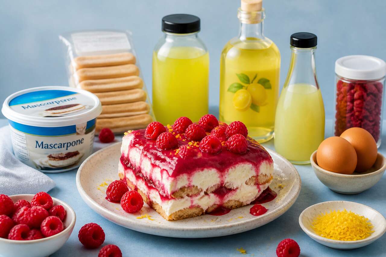 Tiramisu au limoncello et framboises fraîches : le dessert glacé parfait pour l'été
