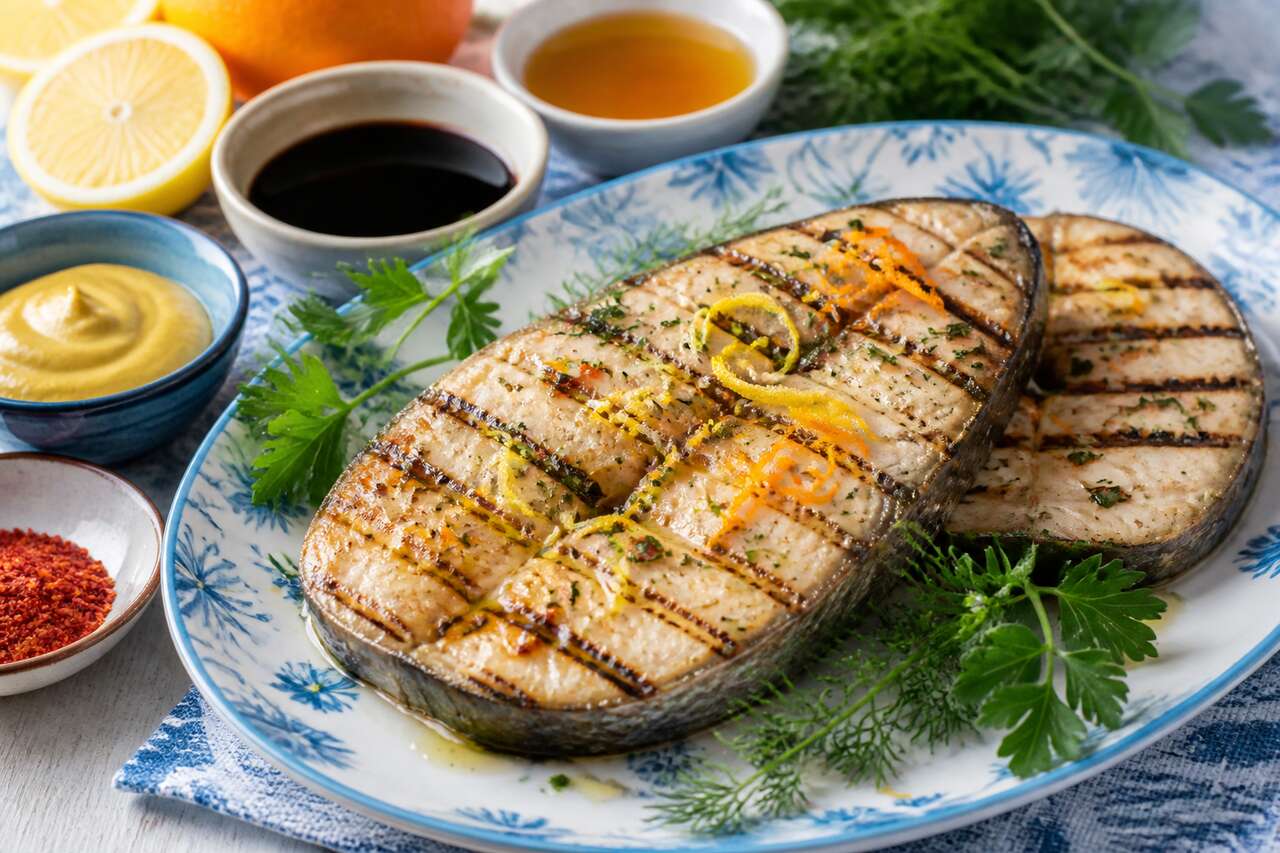 Tranches d'espadon grillées aux agrumes et fines herbes : recette estivale légère et acidulée