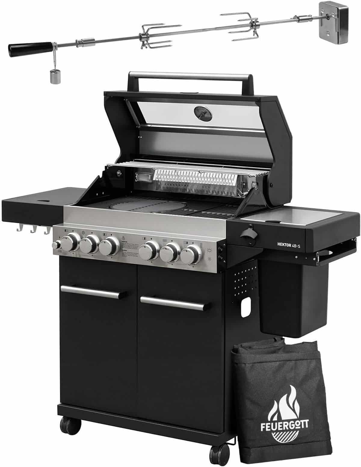 Test : barbecue Feuergott Hector 4B-S avec broche rotative