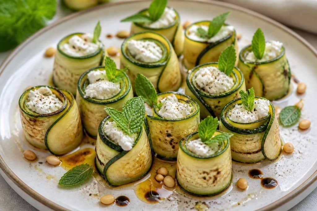 Roulés de courgettes au chèvre et menthe fraîche : la recette fraîcheur sans fondre en cuisine