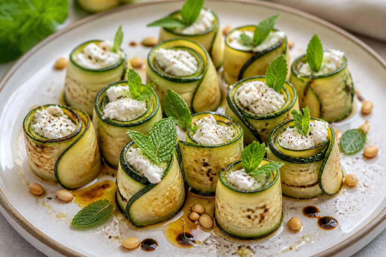 Roulés de courgettes au chèvre et menthe fraîche : la recette fraîcheur sans fondre en cuisine