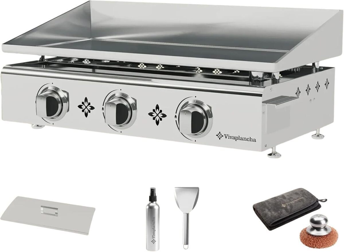 Test de la plancha gaz inox massif 6 mm : semi-professionnelle et accessoires