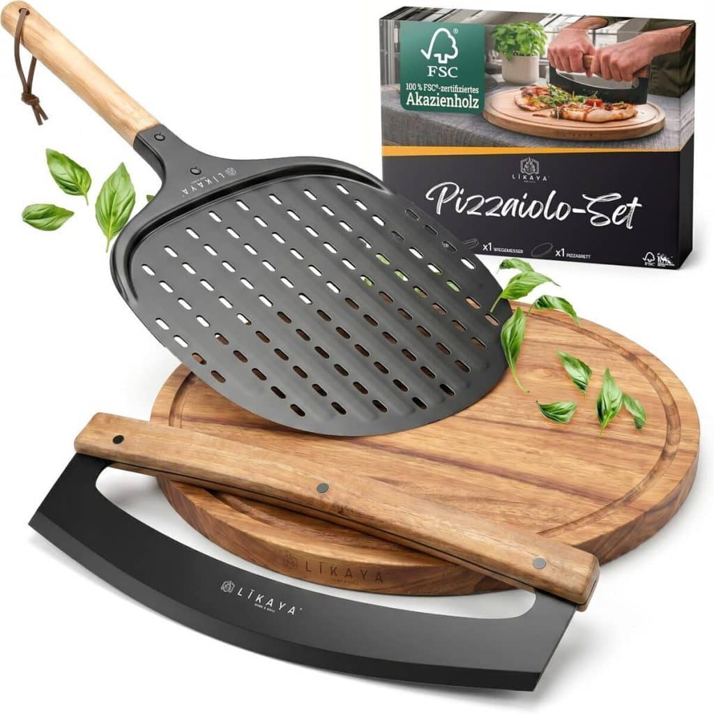 Test du set à pizza professionnel Likaya : pelle, planche et couteau en bois